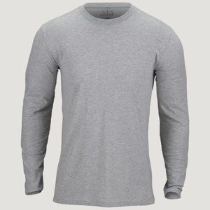 Men's Fresh Clean Tees Long Sleeve Crew Neck T-shirt in Grey, Size 3XL